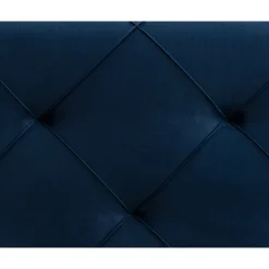 Boxspring met voetbord Liv geruit - blauw - 90x200 cm - slanke poot