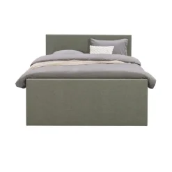 Boxspring met voetbord Liv egaal - groen - 140x200 cm - vierkante poot