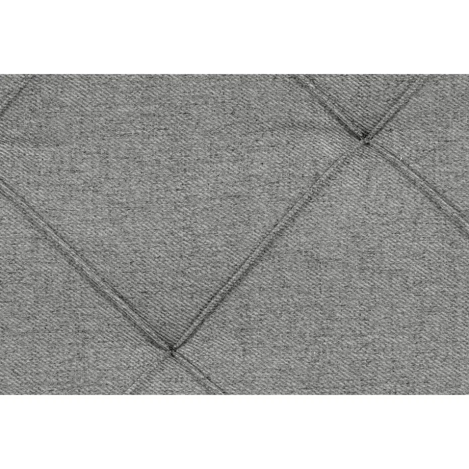 Boxspring met voetbord Liv geruit - lichtgrijs - 140x200 cm - ronde poot