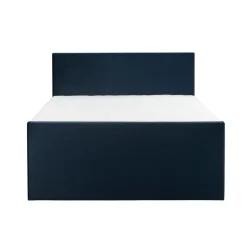 Boxspring met voetbord Liv egaal - blauw - 140x200 cm - vierkante poot