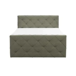 Boxspring met voetbord Liv geruit - groen - 140x200 cm - vierkante poot