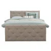 Boxspring met voetbord Liv geruit - beige - 180x200 cm - slanke poot