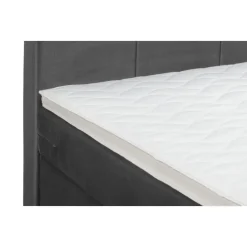 Boxspring met voetbord Liv geblokt - grijs - 160x200 cm - slanke poot