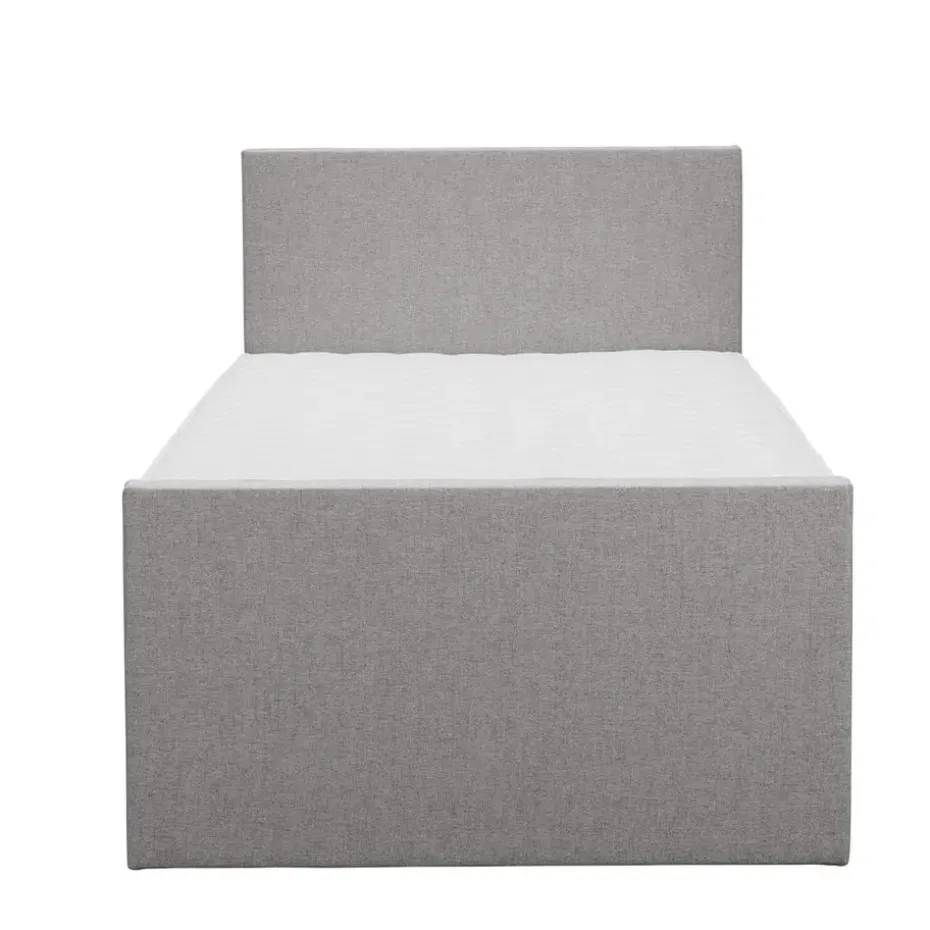 Boxspring met voetbord Liv egaal - lichtgrijs - 120x200 cm - ronde poot