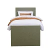 Boxspring met voetbord Liv egaal - groen - 90x200 cm - ronde poot