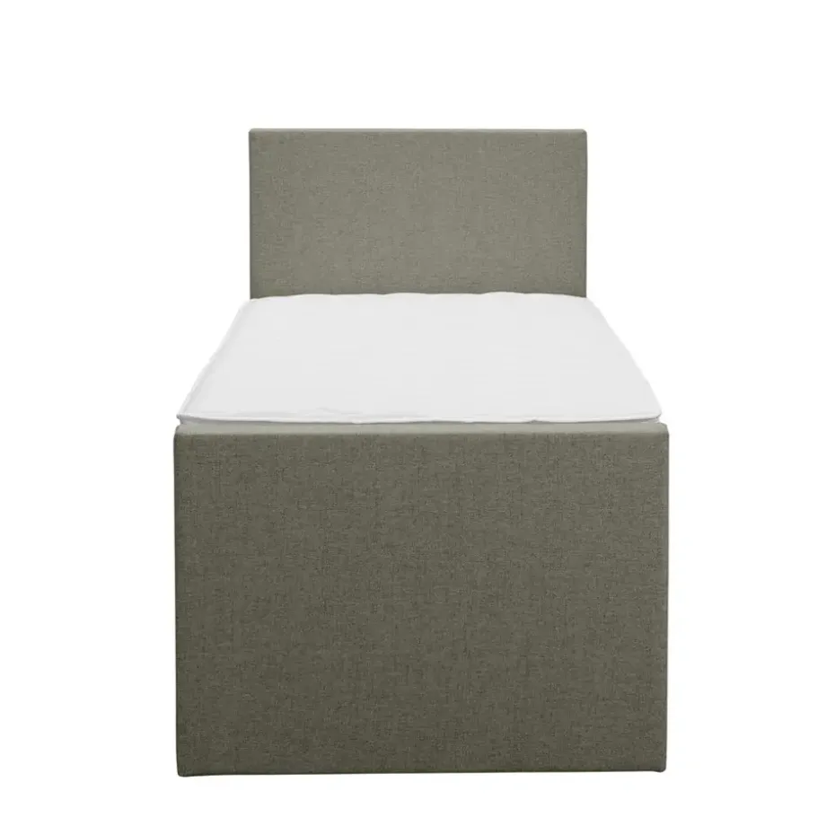 Boxspring met voetbord Liv egaal - groen - 90x200 cm - ronde poot