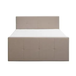 Boxspring met voetbord Liv geblokt - beige - 180x200 cm - slanke poot