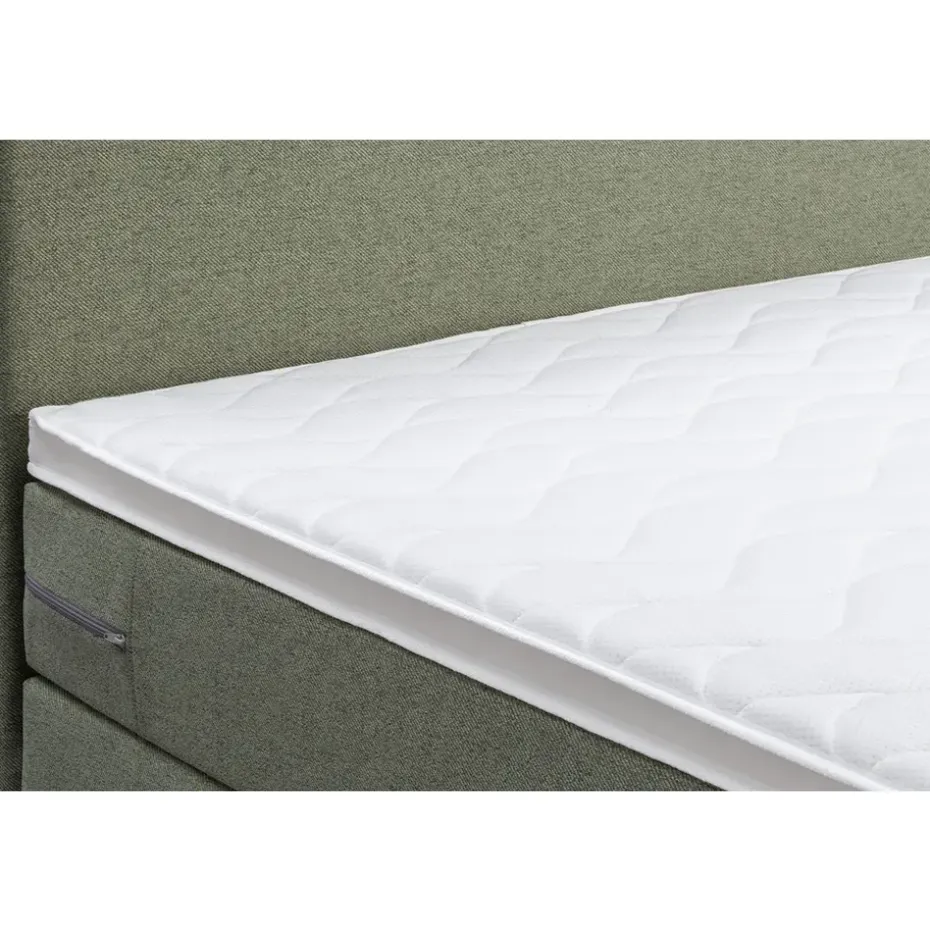 Boxspring met voetbord Liv egaal - groen - 180x200 cm - ronde poot