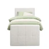 Boxspring met voetbord Liv geblokt - ecru - 90x200 cm - ronde poot