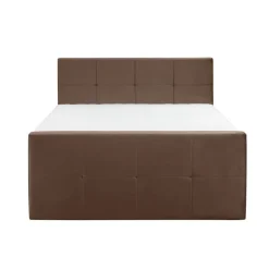 Boxspring met voetbord Liv geblokt - bruin - 180x200 cm - ronde poot
