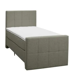 Boxspring met voetbord Liv geblokt - groen - 90x200 cm - slanke poot