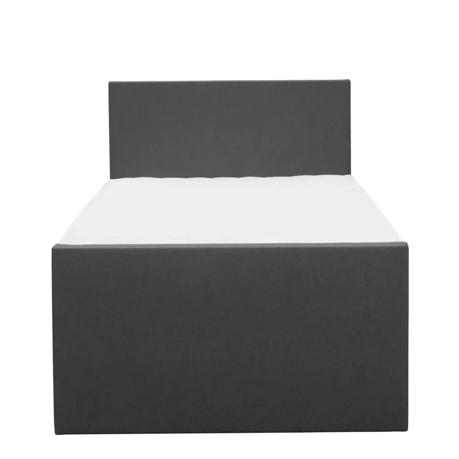 Boxspring met voetbord Liv egaal - antraciet - 120x200 cm - slanke poot