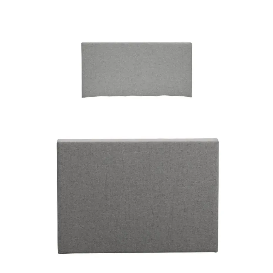 Boxspring met voetbord Liv egaal - lichtgrijs - 90x200 cm - vierkante poot