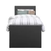 Boxspring met voetbord Liv egaal - antraciet - 90x200 cm - vierkante poot