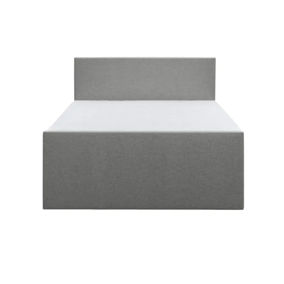 Boxspring met voetbord Liv egaal - lichtgrijs - 160x200 cm - vierkante poot