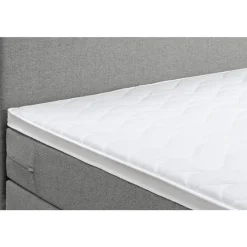 Boxspring met voetbord Liv egaal - lichtgrijs - 160x200 cm - vierkante poot