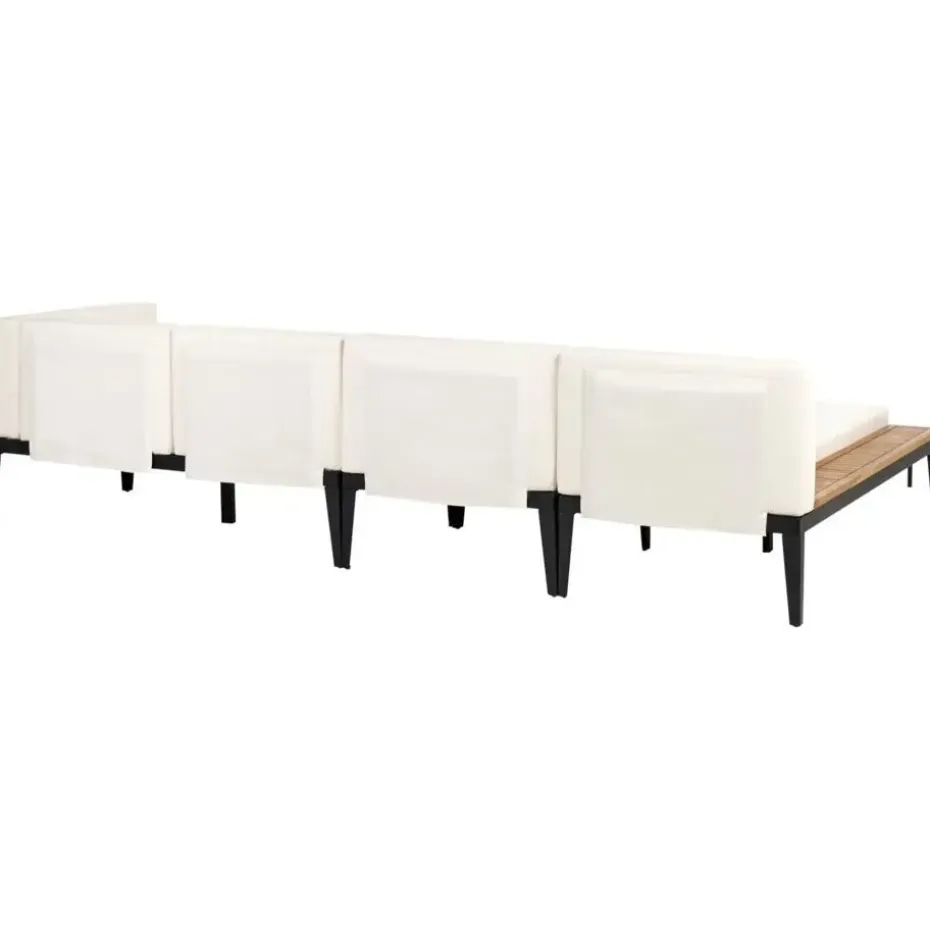 BRACCIANO - Loungeset 4-zits met ottomaan - Lichtbeige - Acaciahout