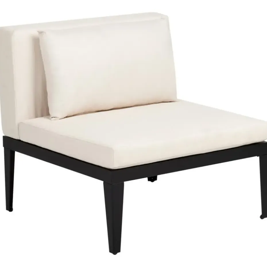 BRACCIANO - Loungeset 4-zits ottomaan - Lichtbeige - Acaciahout