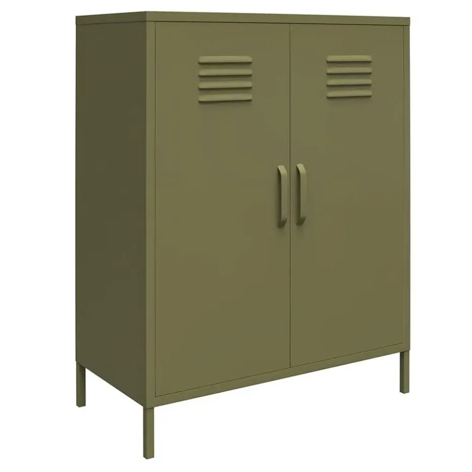 Bradford - Wandkast met 2 groene metalen deuren