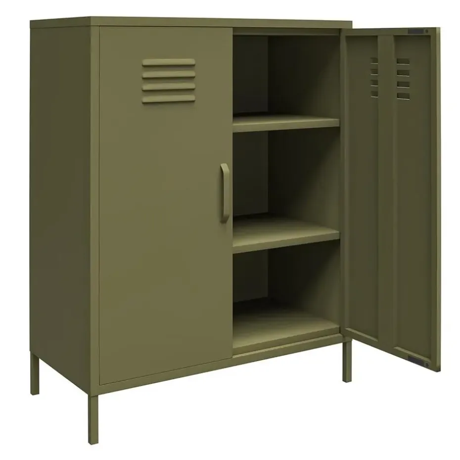 Bradford - Wandkast met 2 groene metalen deuren