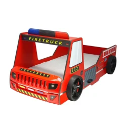 Brandweerbed peuterbed jongensbed rood 90 x 200 cm