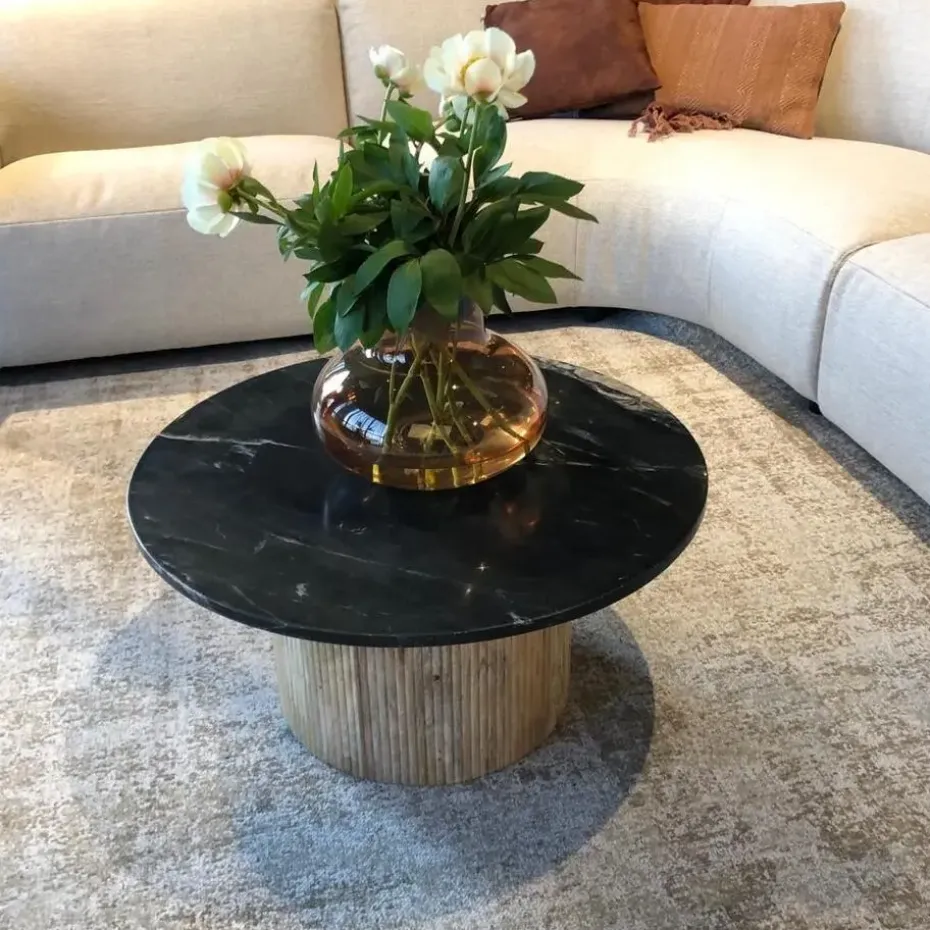 Brix - Salontafel Nova - Mangohout Marmer - 70x70x36
