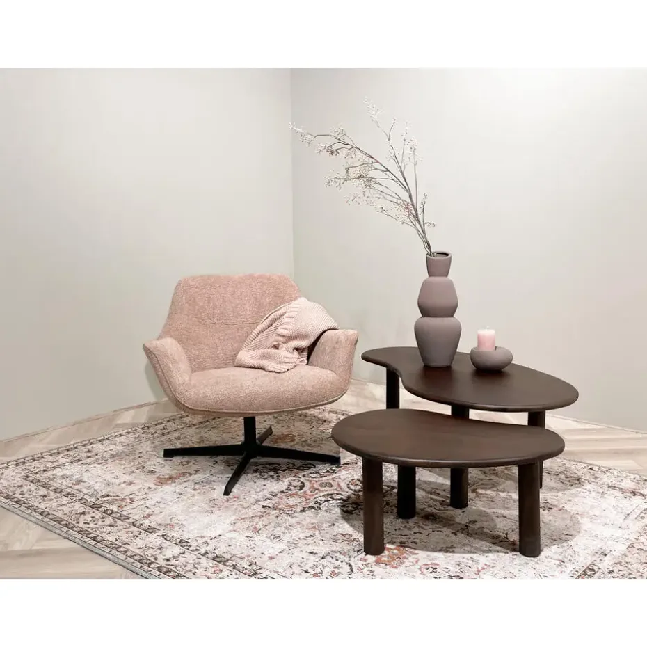 Brix - Salontafels - Brix Nubi Brown Set of 2 - Bruin