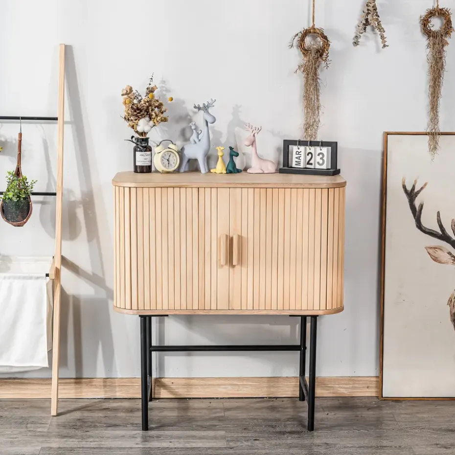 Buffet 2 deuren van hout en metaal