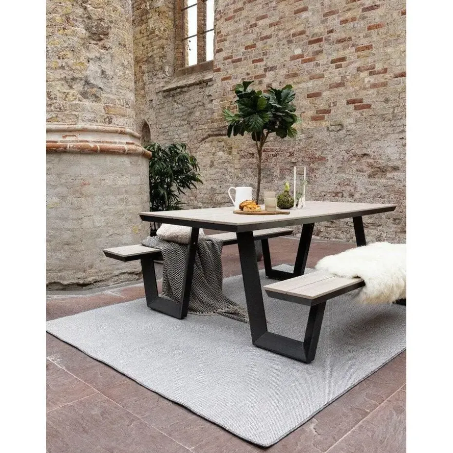 Buitenkleed Mono - Grijs/Wit - Dubbelzijdig - EVA Interior - 230 x 160 cm