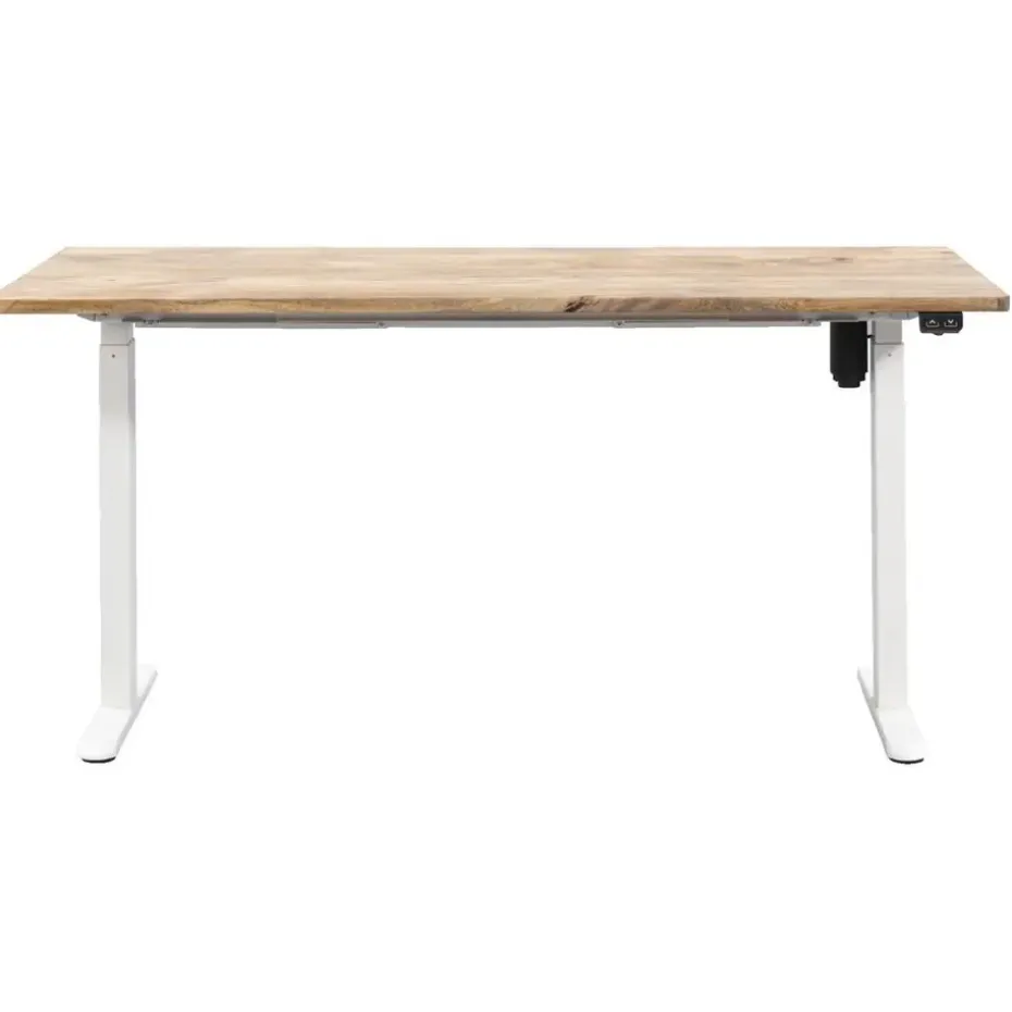 Bureau Homeworx zit/sta elektrisch verstelbaar – mangohout/wit - 75/118x160x80 cm