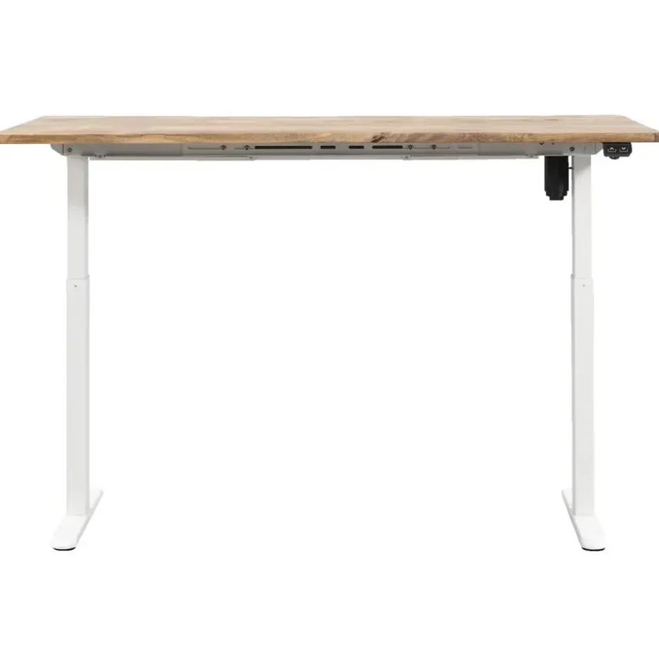 Bureau Homeworx zit/sta elektrisch verstelbaar – mangohout/wit - 75/118x160x80 cm