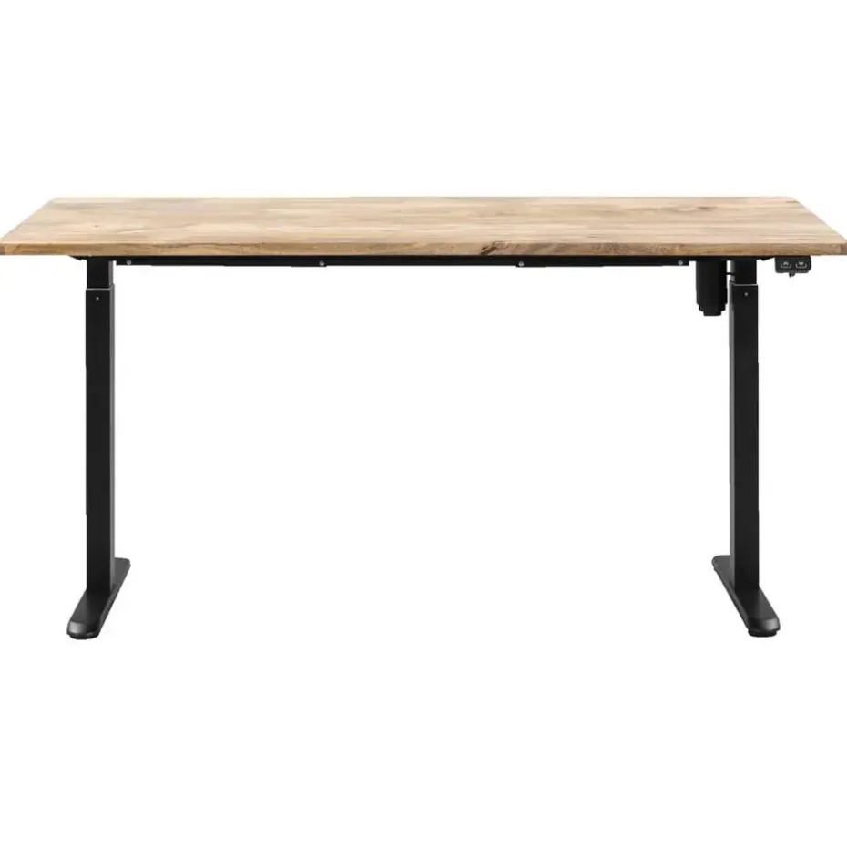 Bureau Homeworx zit/sta elektrisch verstelbaar – mangohout/zwart - 75/118x160x80 cm