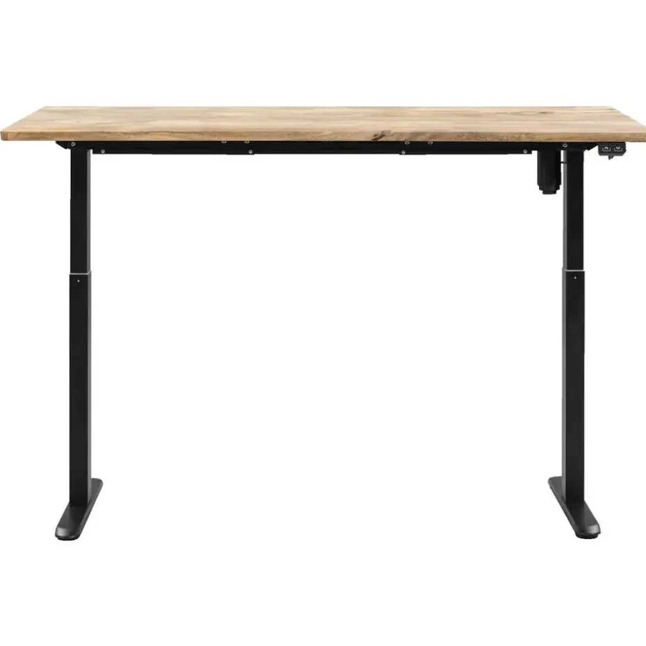 Bureau Homeworx zit/sta elektrisch verstelbaar – mangohout/zwart - 75/118x160x80 cm