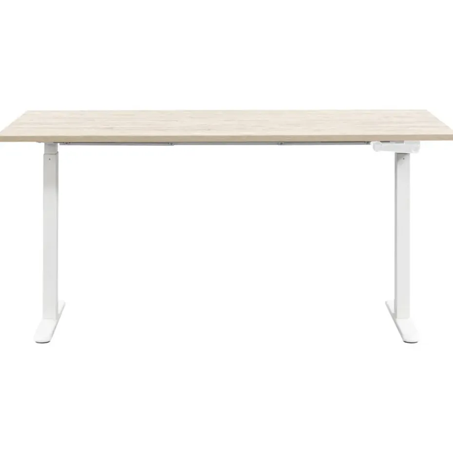 Bureau Homeworx zit/sta handmatig verstelbaar – eikenkleur/wit - 75/118x160x80 cm
