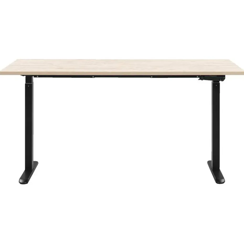 Bureau Homeworx zit/sta handmatig verstelbaar – eikenkleur/zwart - 75/118x160x80 cm