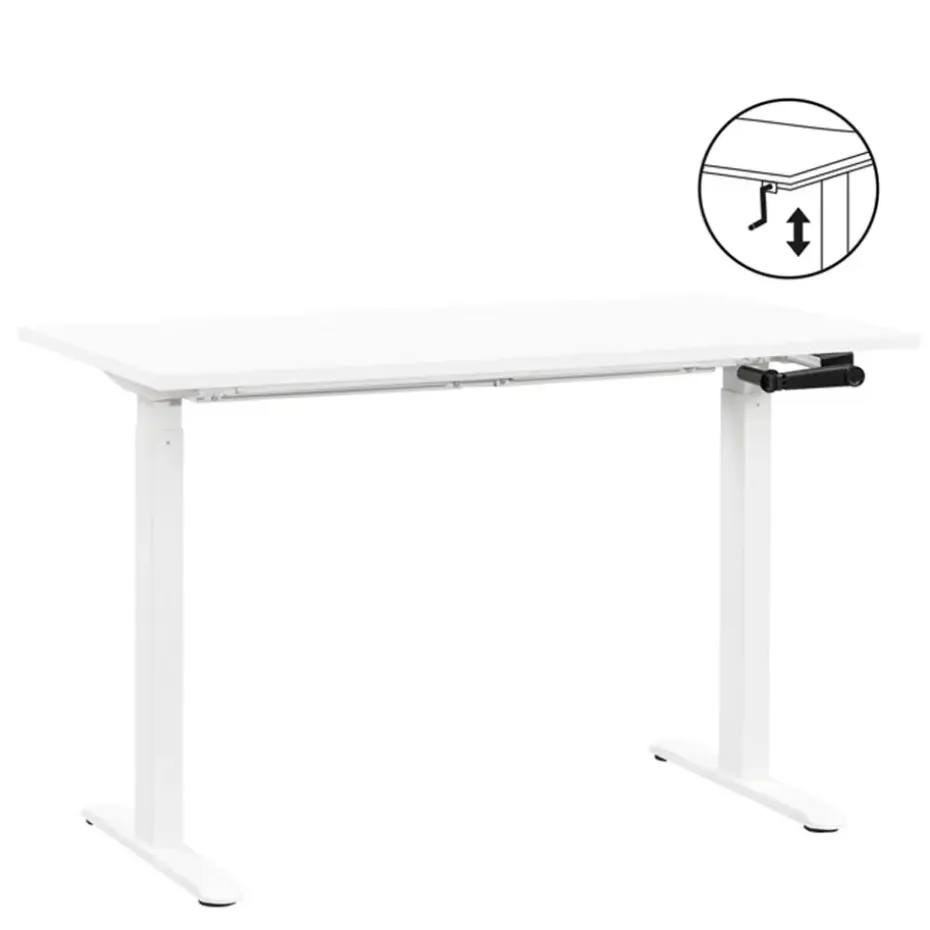 Bureau Homeworx zit/sta handmatig verstelbaar - wit/wit - 75/118x120x70 cm