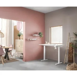 Bureau Homeworx zit/sta handmatig verstelbaar - wit/wit - 75/118x120x70 cm