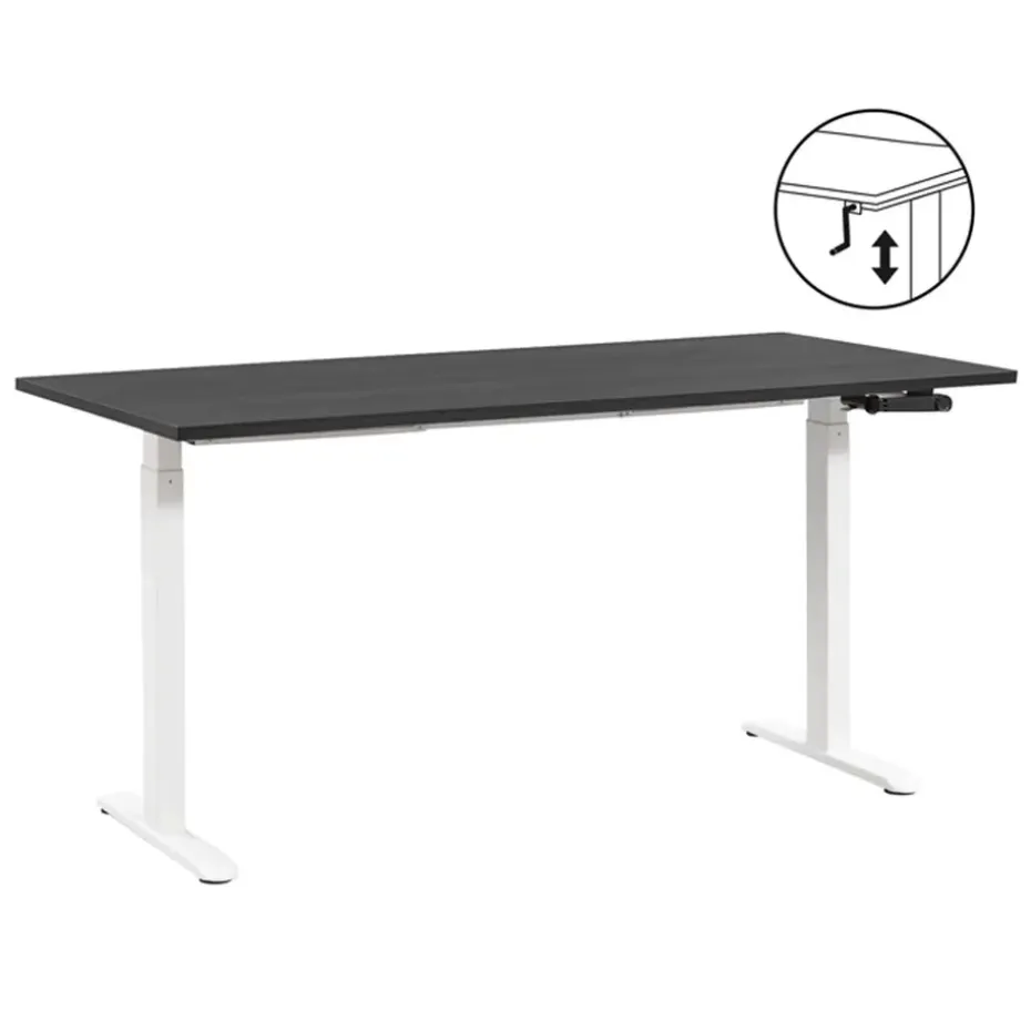 Bureau Homeworx zit/sta handmatig verstelbaar - zwart/wit - 75/118x160x80 cm