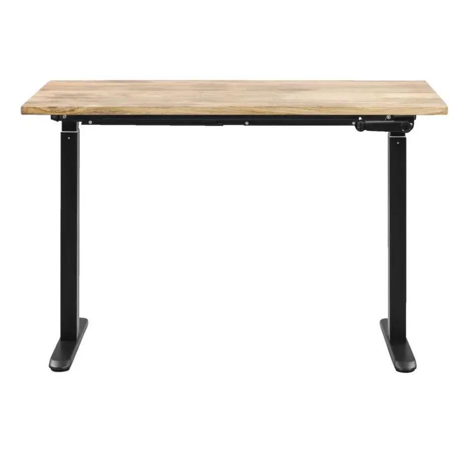 Bureau Homeworx zit/sta handmatig verstelbaar – mangohout/zwart - 75/118x120x70 cm