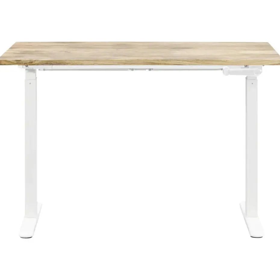 Bureau Homeworx zit/sta handmatig verstelbaar - mangohout/wit - 75/118x120x70 cm