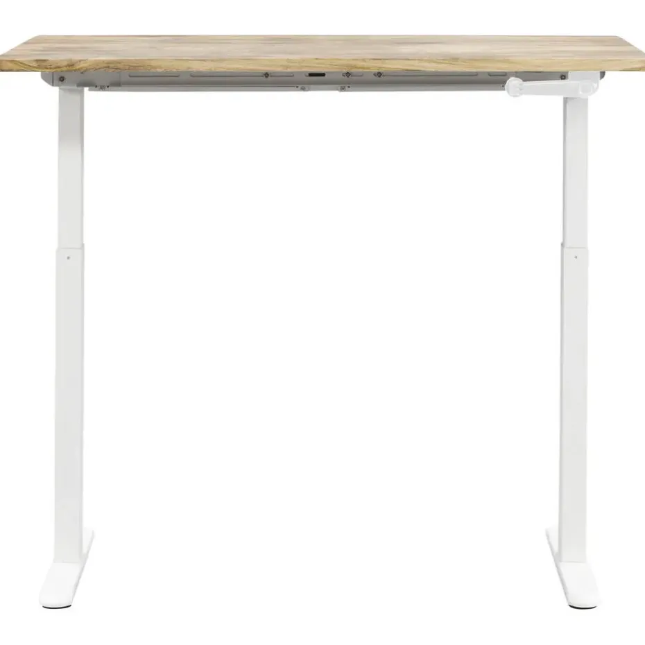 Bureau Homeworx zit/sta handmatig verstelbaar - mangohout/wit - 75/118x120x70 cm