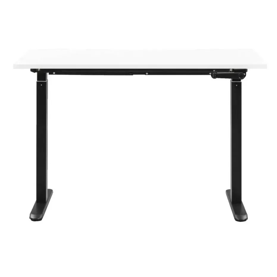 Bureau Homeworx zit/sta handmatig verstelbaar - wit/zwart - 75/118x120x70 cm