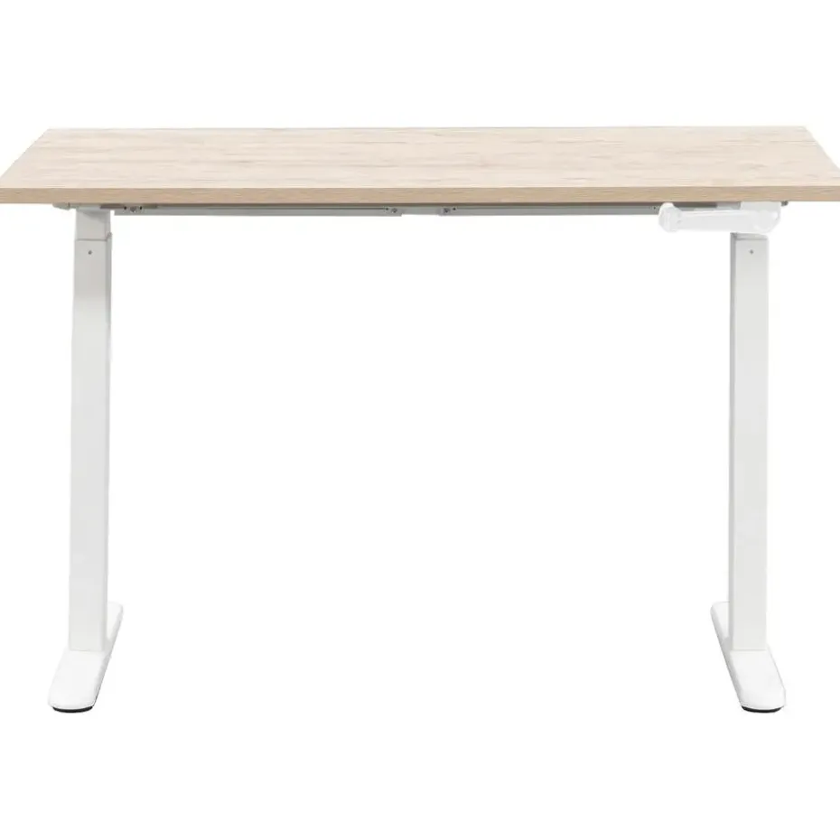 Bureau Homeworx zit/sta handmatig verstelbaar – eikenkleur/wit - 75/118x120x70 cm