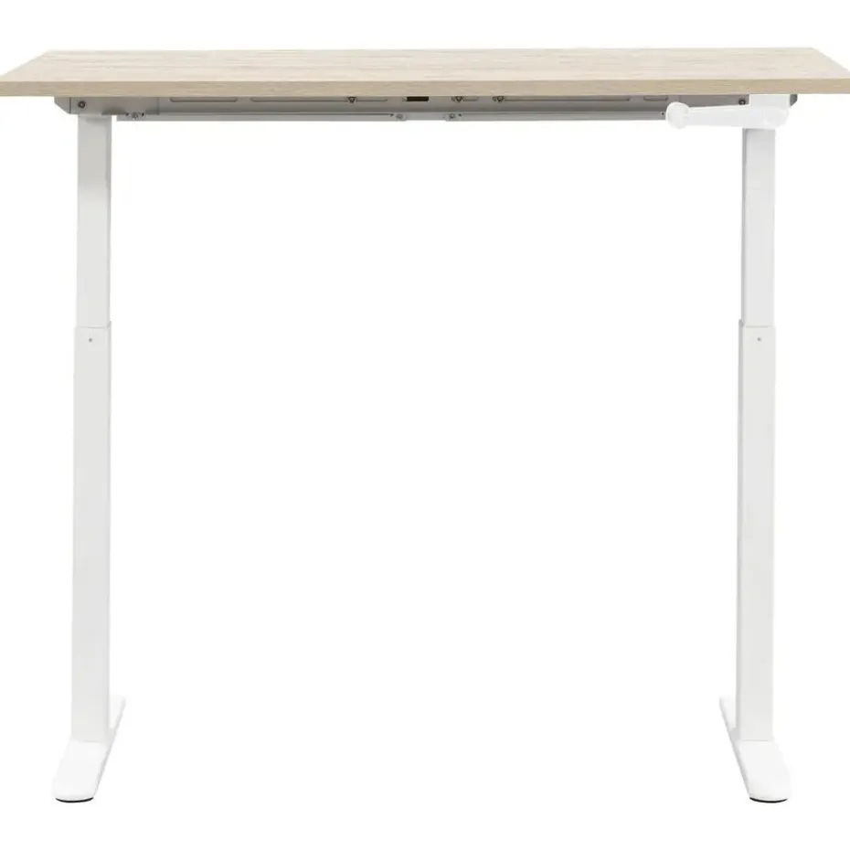 Bureau Homeworx zit/sta handmatig verstelbaar – eikenkleur/wit - 75/118x120x70 cm