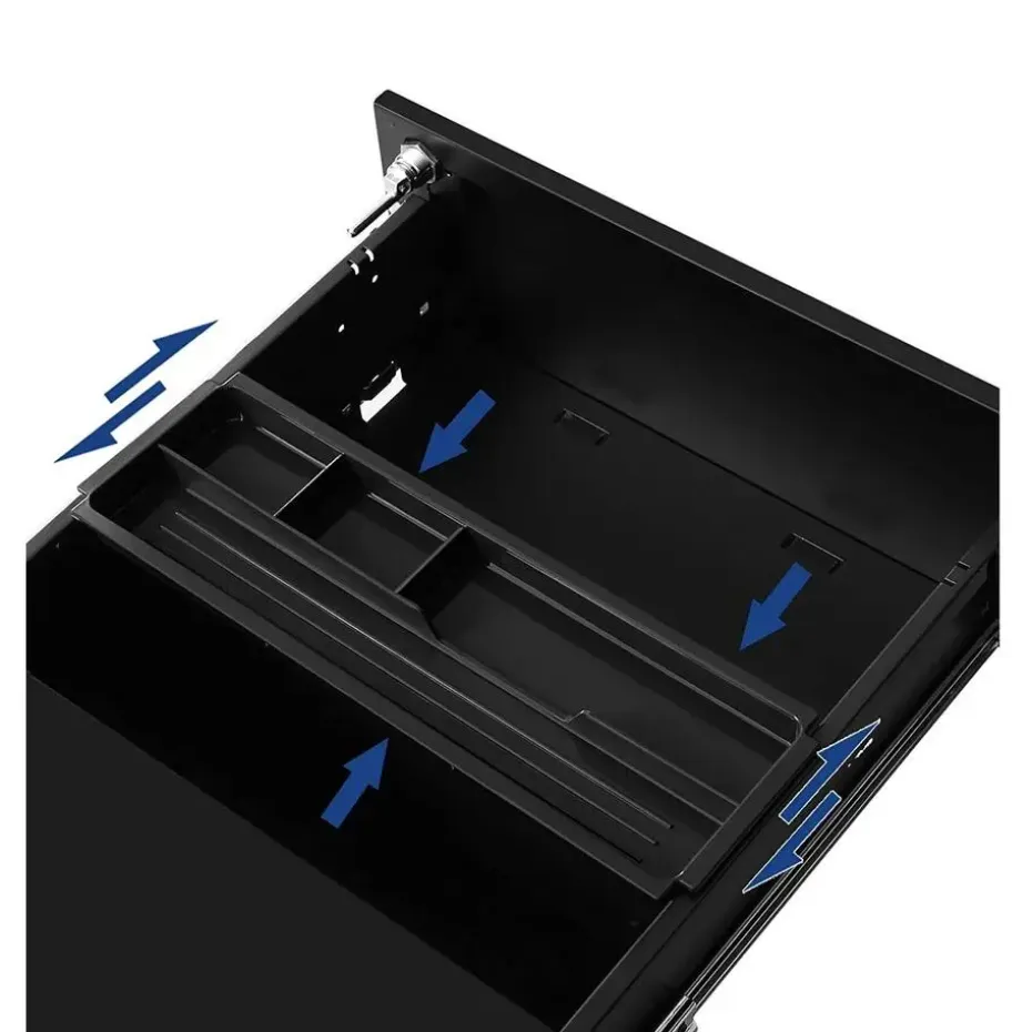 Bureau Ladeblok verrijdbaar Incl. Slot - 55x45x39cm - Zwart
