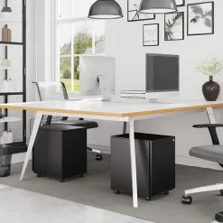 Bureau Ladeblok verrijdbaar Incl. Slot - 55x45x39cm - Zwart