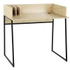 Bureau van metaal en hout in crèmekleur