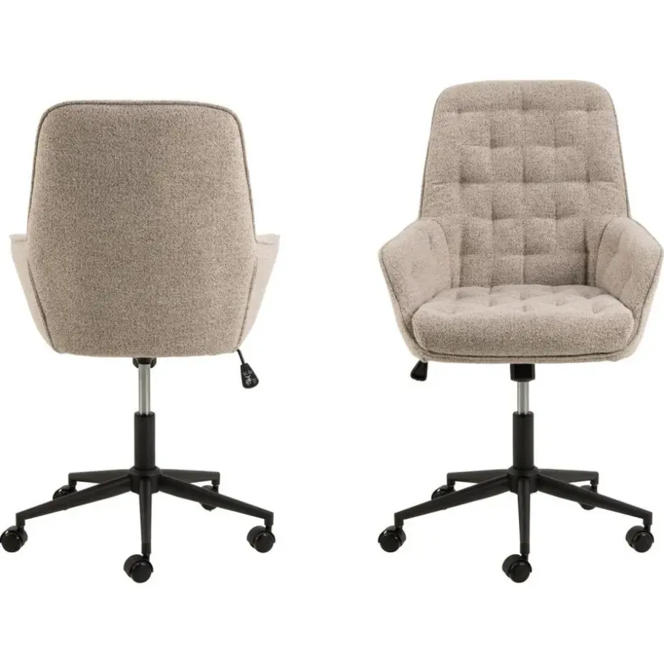 Bureaustoel Beige Stof - Zithoogte 57cm - Alleri