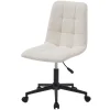 Bureaustoel van beige stof met metalen onderstel