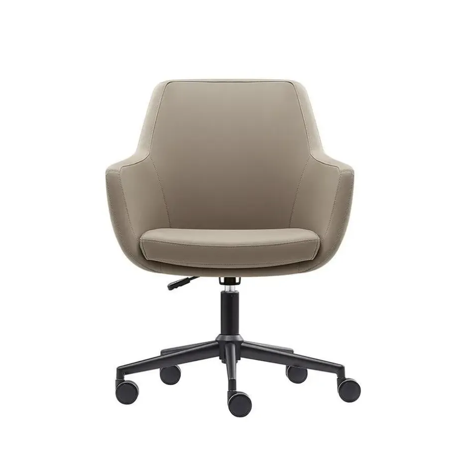 Bureaustoel/Eetkamerstoel Volos - Taupe - PU-leer